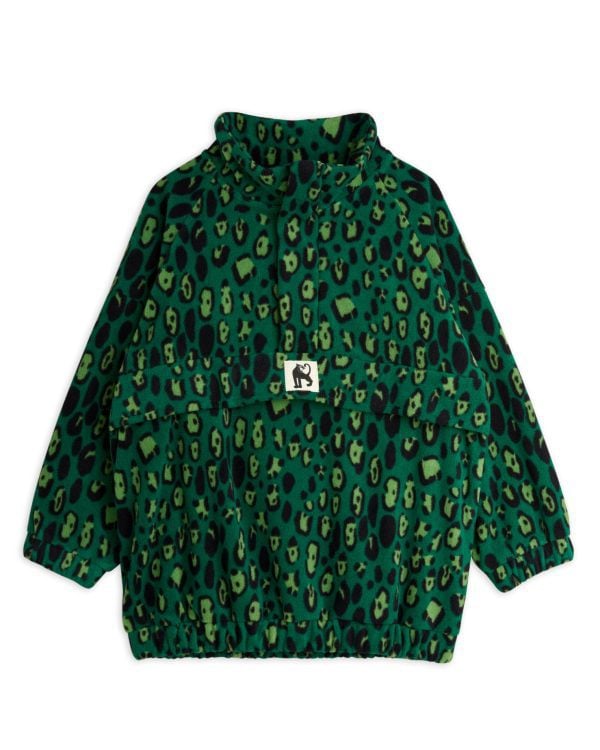 MINI RODINI - LEOPARD FLEECE ZIP PULLOVER