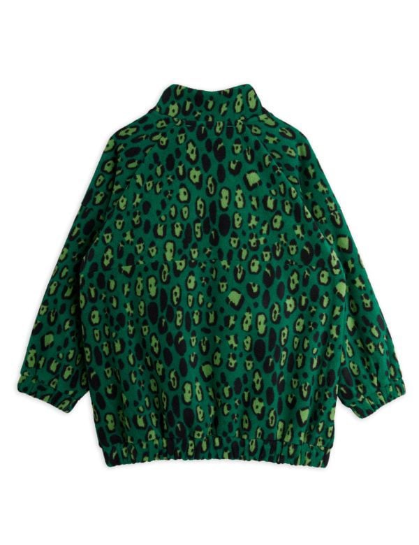 MINI RODINI - LEOPARD FLEECE ZIP PULLOVER