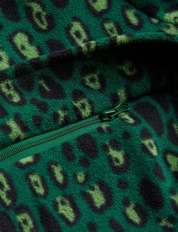 MINI RODINI - LEOPARD FLEECE ZIP PULLOVER