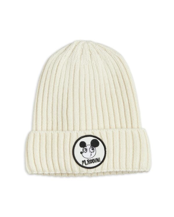 MINI RODINI - WOOL KNIT BEANIE WHITE