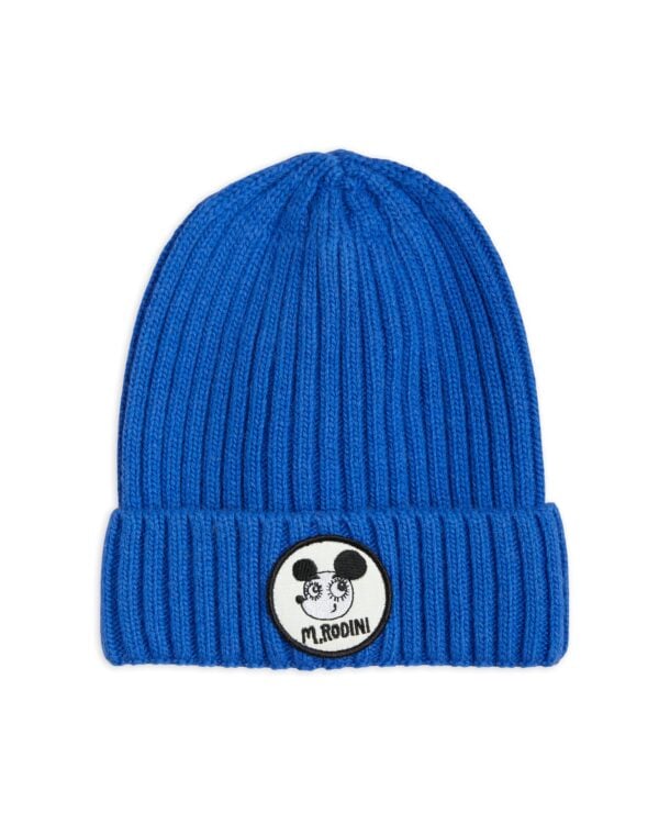 MINI RODINI - WOOL KNIT BEANIE BLUE