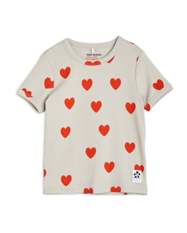 MINI RODINI - HEARTS T-SHIRT GREY