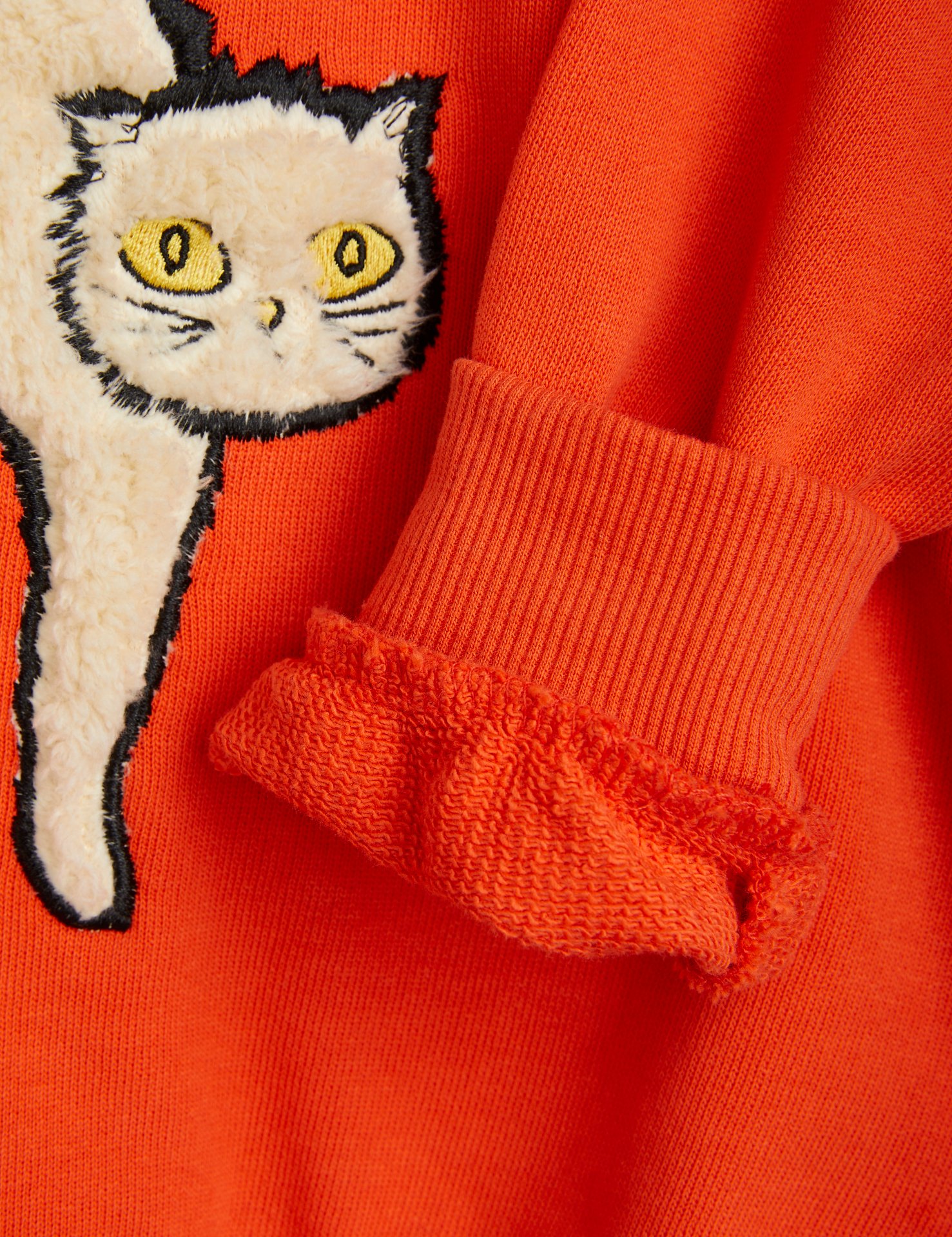 MINI RODINI - ANGRY CAT EMBROIDERED SWEATSHIRT