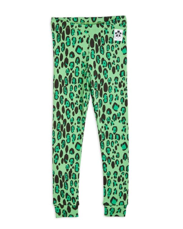MINI RODINI - LEOPARD LEGGINGS GREEN