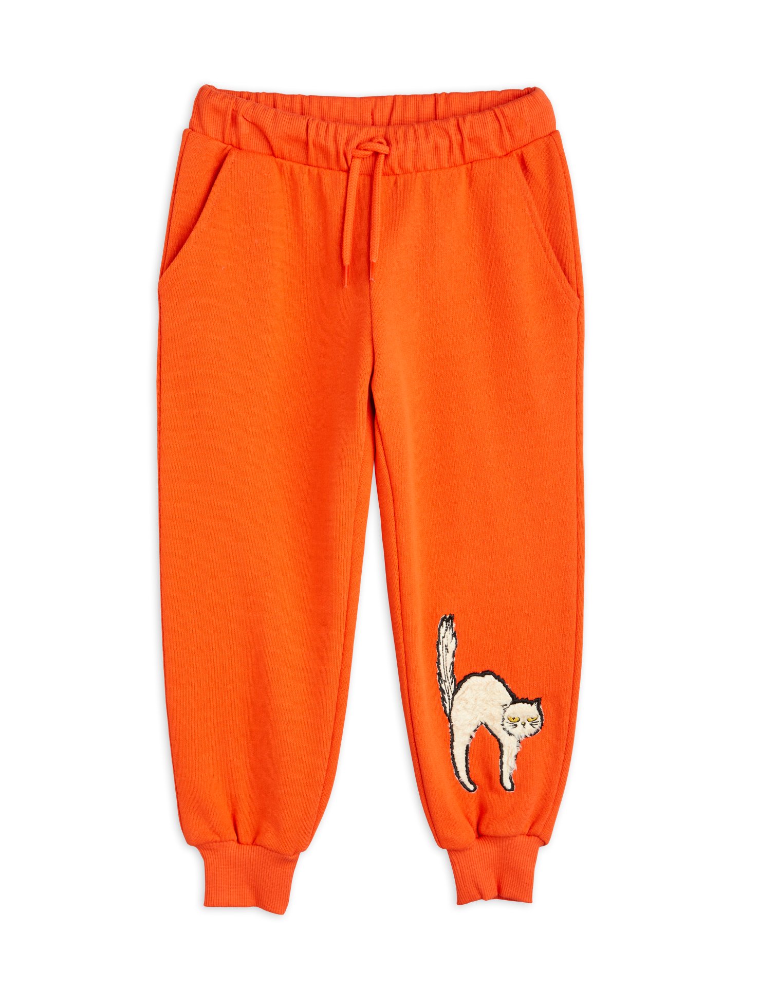 MINI RODINI - ANGRY CAT EMBROIDERED SWEATPANTS
