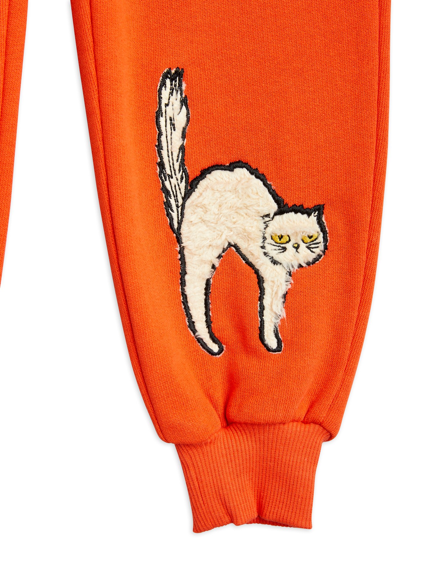 MINI RODINI - ANGRY CAT EMBROIDERED SWEATPANTS