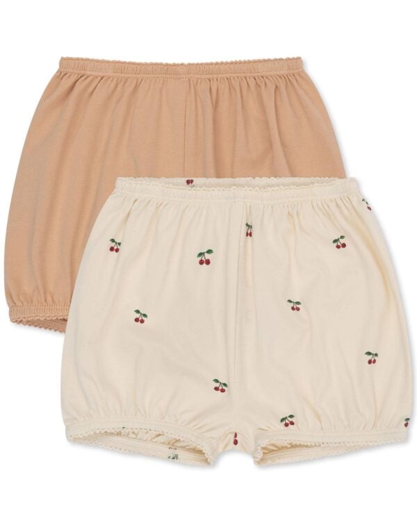 KONGES SLÖJD - BASIC 2-PACK BLOOMERS GOTS CHERRY/TOASTED ALMOND