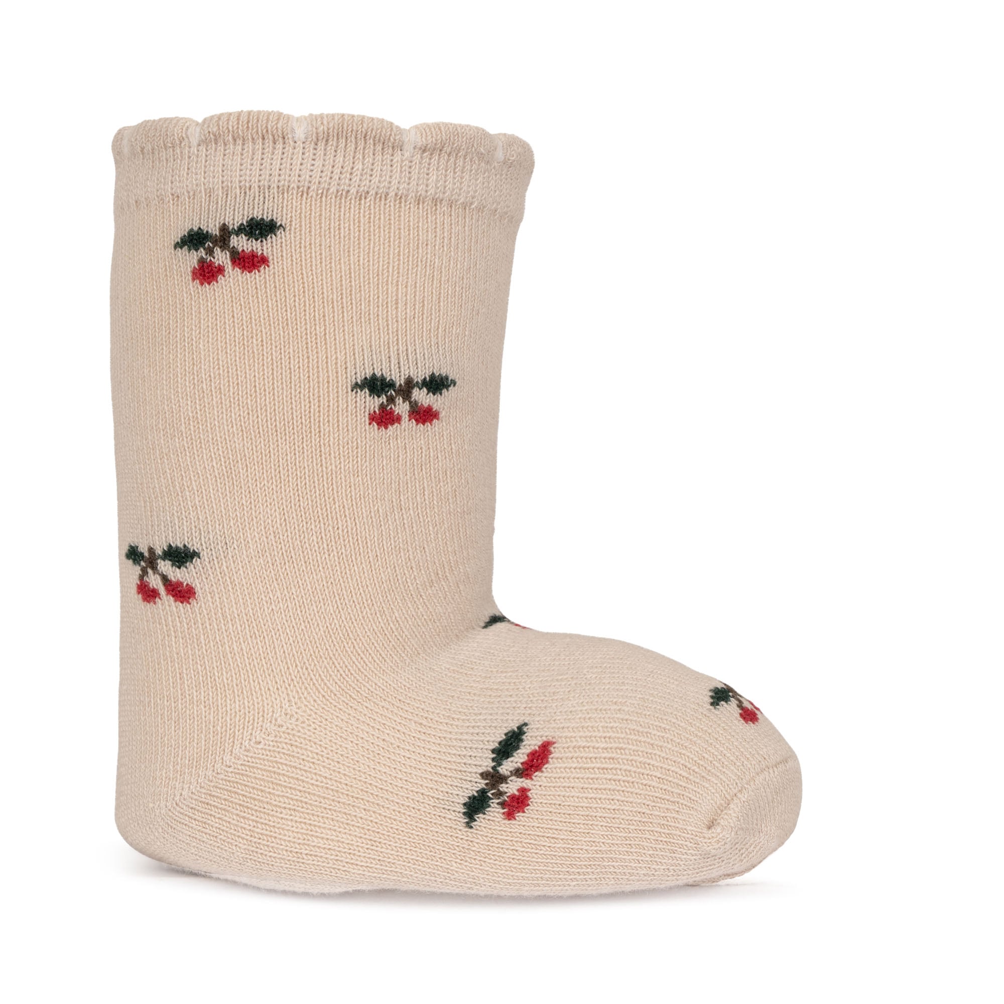 KONGES SLÖJD - 2-PACK JACQUARD SOCKS BIG CHERRY/CHERRY