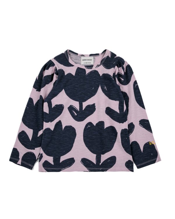 BOBO CHOSES - RETRO FLOWERS ALLA OVER BALLOON SLEEVE T-SHIRT KID